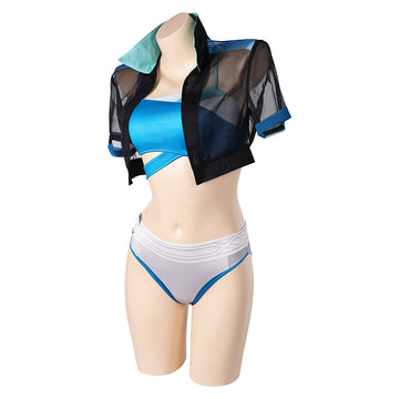 Luna Snow Women Blue Bikini Set Swimsuit Outfit Cosplay Costume Outfits Halloween Carnival Suit